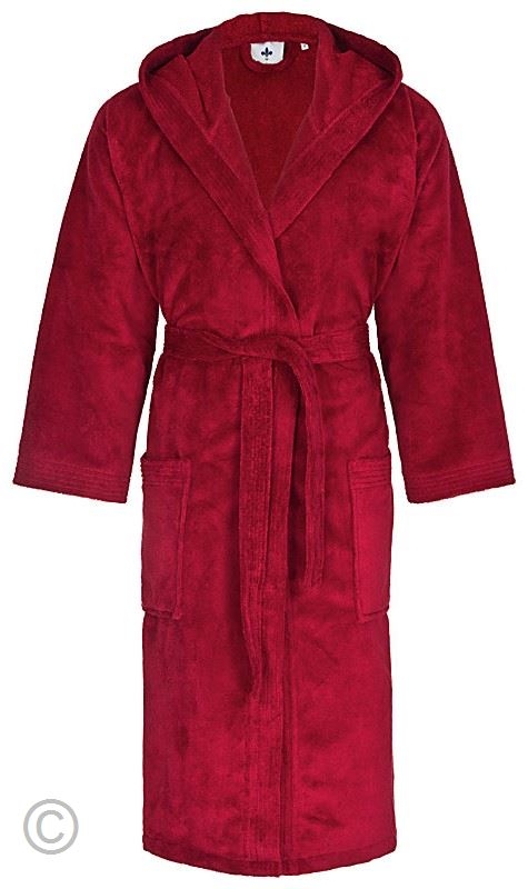 Bademantel20Model2051220Kapuze20Rubinrot.jpg Bademantel Mikrovelours mit Kapuze M 512